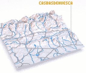 3d view of Casbas de Huesca