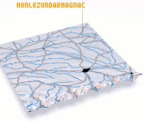 3d view of Monlezun-dʼArmagnac