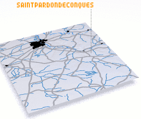 3d view of Saint-Pardon-de-Conques