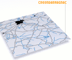 3d view of Créon-dʼArmagnac