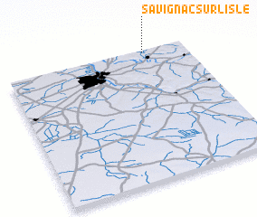 3d view of Savignac-sur-lʼIsle