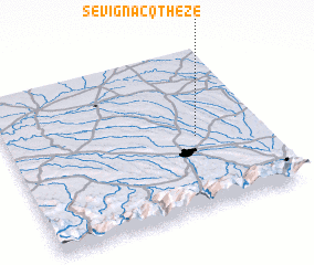 3d view of Sévignacq-Thèze