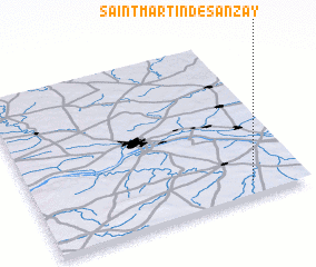 3d view of Saint-Martin-de-Sanzay