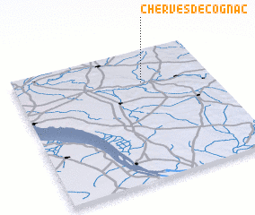 3d view of Cherves-de-Cognac