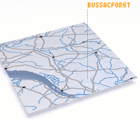 3d view of Bussac-Forêt