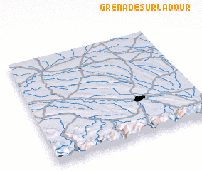 3d view of Grenade-sur-lʼAdour