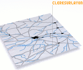 3d view of Cléré-sur-Layon