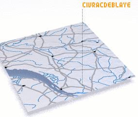 3d view of Civrac-de-Blaye