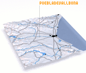 3d view of Puebla de Vallbona