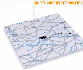 3d view of Saint-Laurent-des-Mortiers