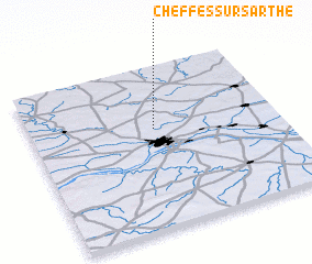 3d view of Cheffes-sur-Sarthe