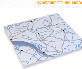 3d view of Saint-Bonnet-sur-Gironde