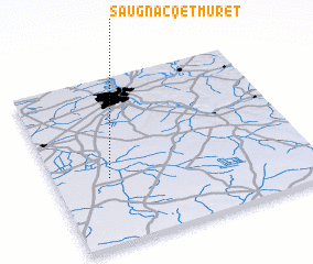 3d view of Saugnacq-et-Muret