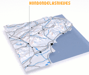 3d view of Hondón de las Nieves