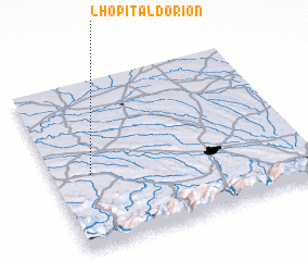 3d view of LʼHôpital-dʼOrion