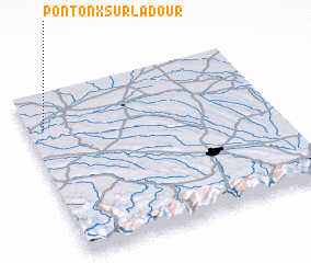 3d view of Pontonx-sur-lʼAdour