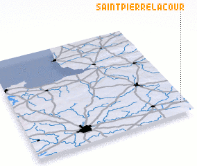 3d view of Saint-Pierre-la-Cour