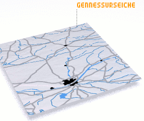 3d view of Gennes-sur-Seiche