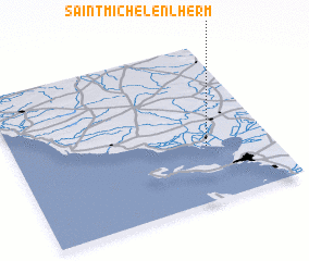 3d view of Saint-Michel-en-lʼHerm