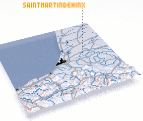 3d view of Saint-Martin-de-Hinx