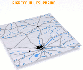 3d view of Aigrefeuille-sur-Maine