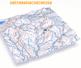 3d view of Santa María Conchesda
