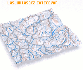 3d view of Las Juntas de Zicatecoyan