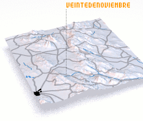 3d view of Veinte de Noviembre