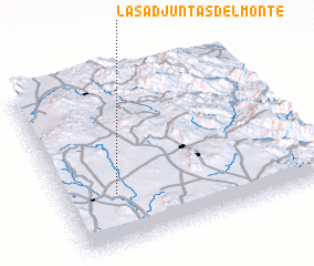 3d view of Las Adjuntas del Monte