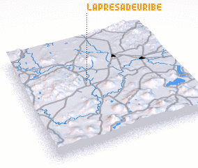 3d view of La Presa de Uribe