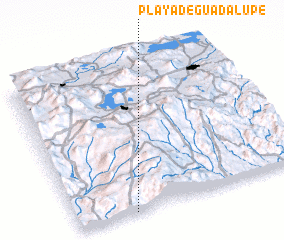 3d view of Playa de Guadalupe