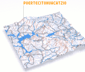 3d view of Puertecito Huacatzio