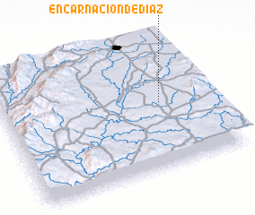 3d view of Encarnación de Díaz