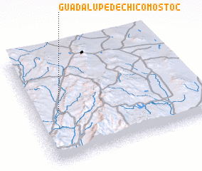 3d view of Guadalupe de Chicomostoc