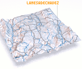 3d view of La Mesa de Chavez