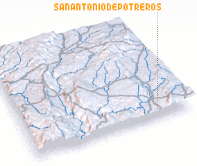 3d view of San Antonio de Potreros