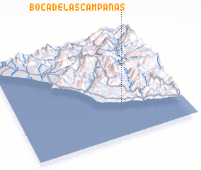 3d view of Boca de las Campanas