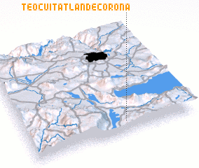 3d view of Teocuitatlán de Corona