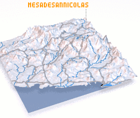 3d view of Mesa de San Nicolás