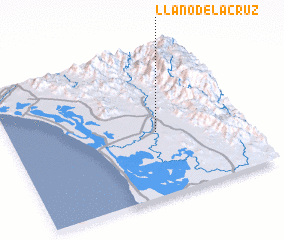 3d view of Llano de la Cruz