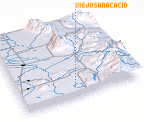 3d view of Viejo San Acacio