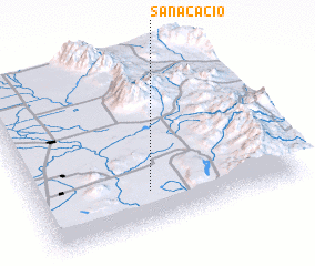 3d view of San Acacio