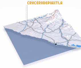 3d view of Crucero de Piaxtla