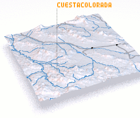 3d view of Cuesta Colorada