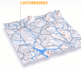 3d view of Los Torreones