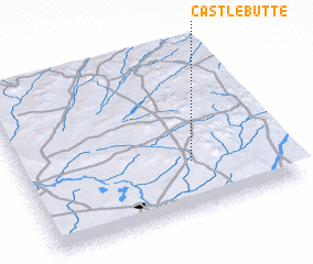 3d view of Castle Butte