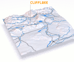 3d view of Cliff Lake