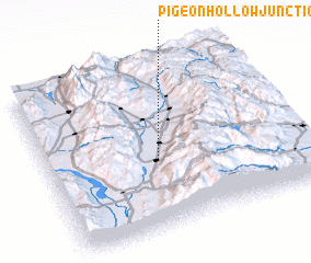 3d view of Pigeon Hollow Junction