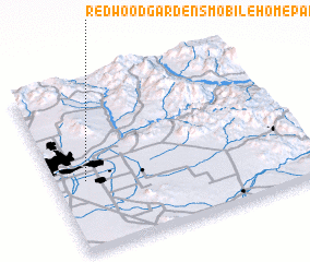 3d view of Redwood Gardens Mobile Home Park