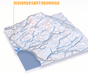 3d view of Misión de Santo Domingo